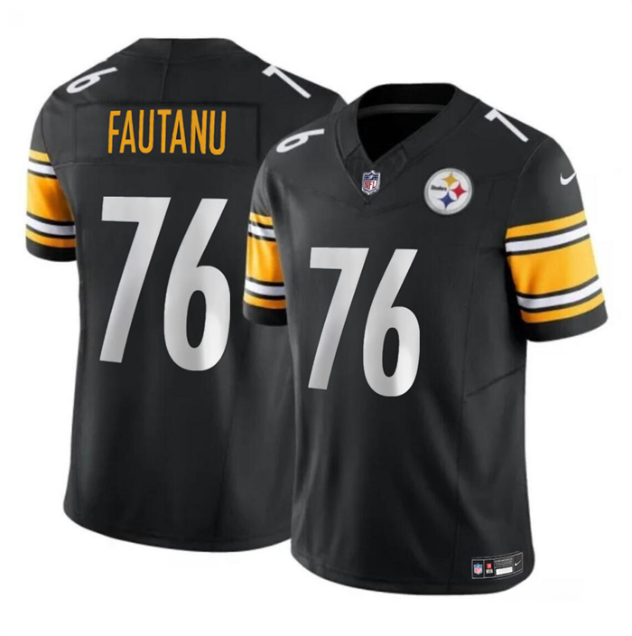 Men's Pittsburgh Steelers #76 Troy Fautanu Black 2024 Draft F.U.S.E. Vapor Untouchable Limited Football Stitched Jersey
